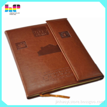 Handmade PU leather cover cheap price writing diary business notebook